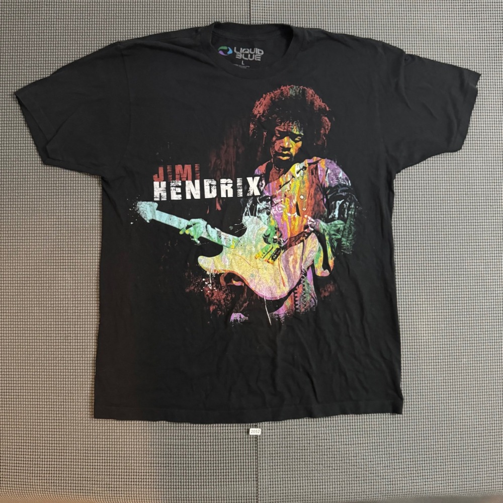 Liquid Blue Jimi Hendrix Graphic T-Shirt Black Mens Large Rock Band Tee